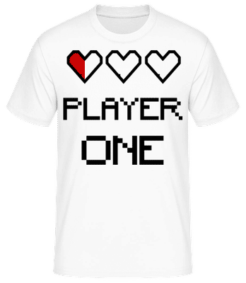 Player One - Pánske basic tričko - Biela - Predné