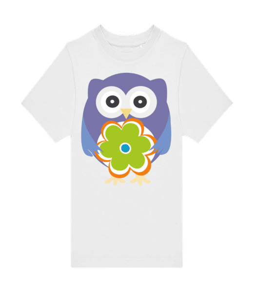 Aperçu: Hibous Et Fleures - T-shirt homme B&C - Blanc - Devant