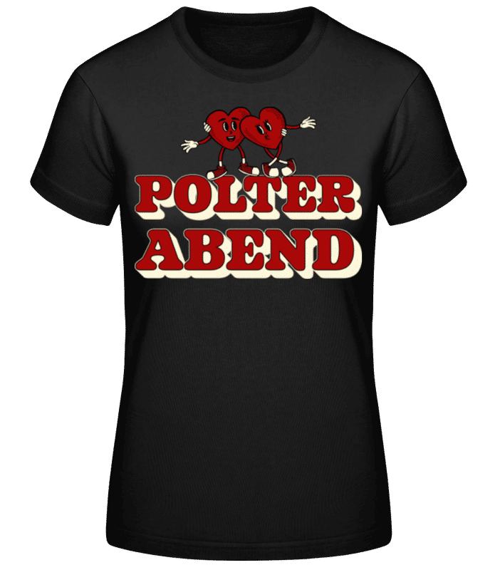 Vorschau: Polterabend Herzen - Frauen Basic T-Shirt - Schwarz - Vorne