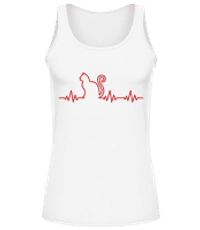 Heartbeat Cat - Women's Tank Top - White - Front