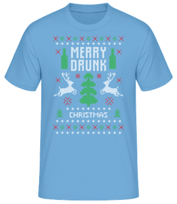 Merry Drunk Christmas - Men's Basic T-Shirt - Light blue - Front
