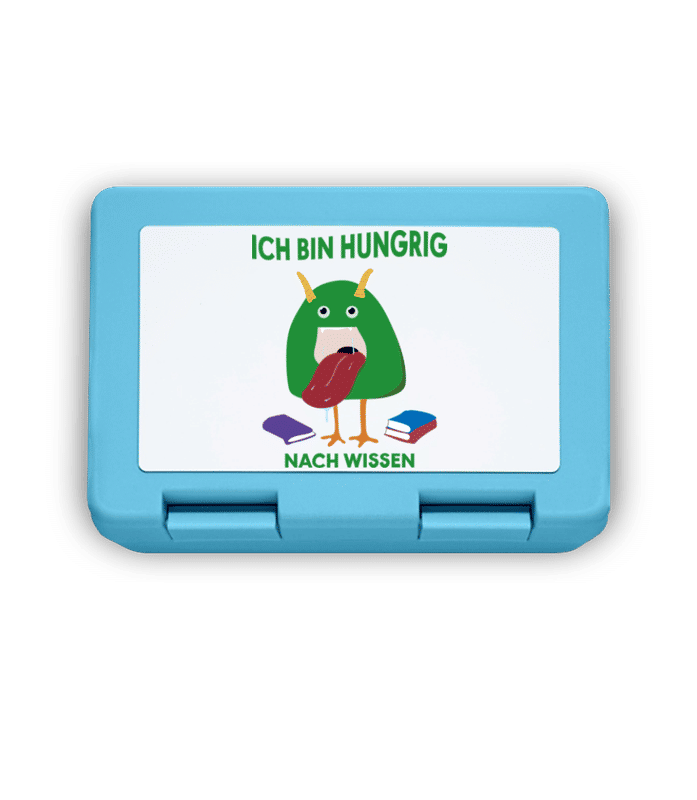 Vorschau: Hungrig Nach Wissen - Brotdose - Hellblau - Vorne