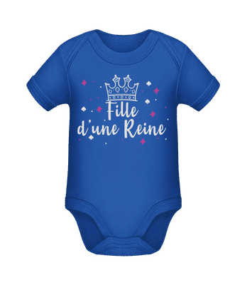 Fille D'une Reine - Body manches courtes bio - Bleu royal - Devant
