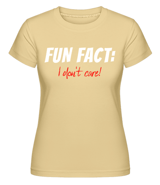 Preview: Fun Fact I Dont Care -  Shirtinator Women's T-Shirt - Yellow - Front