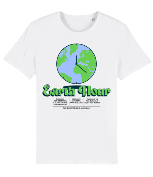 Aperçu: Earth Hour - T-shirt bio Homme Stanley Stella 2.0 - Blanc - Devant