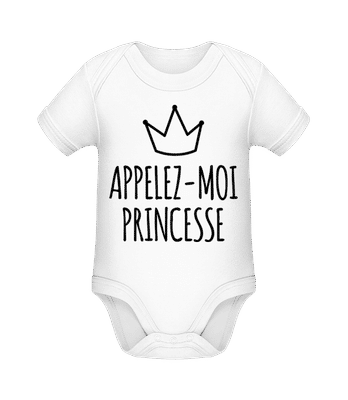Appelez-Moi Princesse - Body manches courtes bio - Blanc - Devant