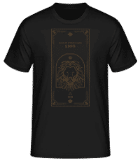 Art Déco Signe Astrologique Lion - T-shirt standard Homme - Noir - Devant