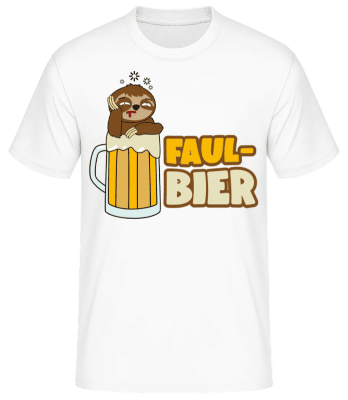 Vorschau: Faulbier - Männer Basic T-Shirt - Weiß - Vorne