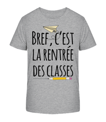 Bref C’est La Rentrée Des Classes - T-shirt bio Enfant Stanley Stella 2.0 - Gris chiné - Devant