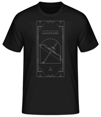 Art Déco Signe Astrologique Sagittaire - T-shirt standard Homme - Noir - Devant