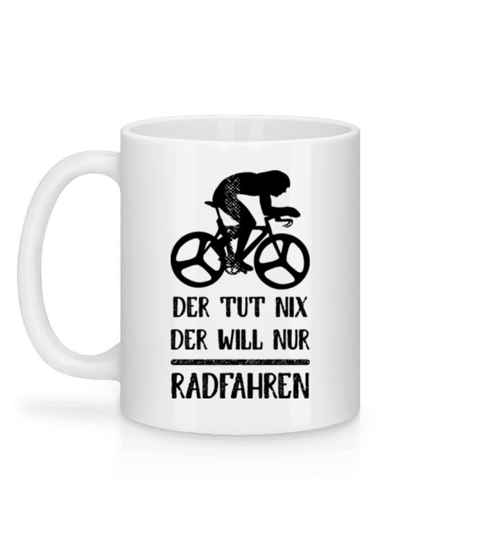 Vorschau: Der Tut Nix Nur Radfahren - Tasse - Weiß - Hinten