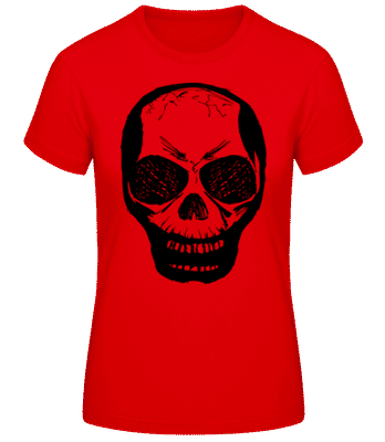 Skull Black Grey - Women's B&C T-Shirt - Red - Front