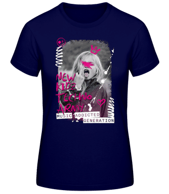 New Kidz Techno Army - Dámske basic tričko - Namornícka modrá - Predné