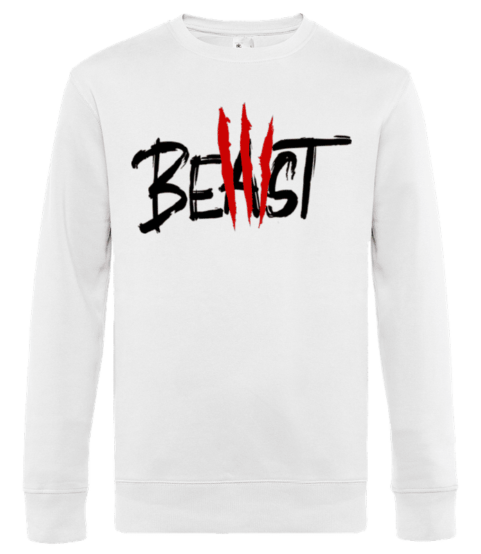Vista previa: Beast Scratches - Sudadera estándar para hombre - Blanco - delante