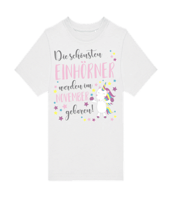 Einhorn Geboren In November - Kinder T-Shirt B&C - Weiß - Vorne