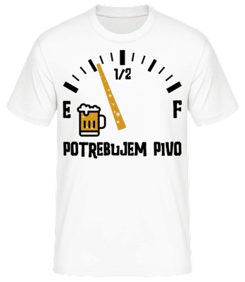 Potrebujem Pivo - Pánske basic tričko - Biela - Predné