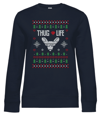 Thug Life - Sweat-shirt standard pour femme - Bleu marine - Devant