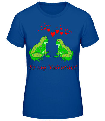 Frogs Be My Valentine - Frauen Basic T-Shirt - Royalblau - Vorne