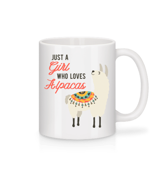 Vorschau: Just A Girl Who Loves Alpacas - Tasse - Weiß - Vorne