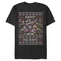 Disney Classics - Mickey Mouse - Skupina Mickey Six Sweater - Christmas - Men's T-Shirt - Black - Front