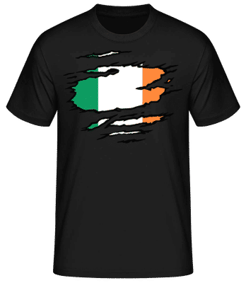 Ripped Flag Ireland - Men's B&C T-Shirt - Black - Front