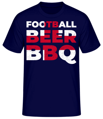 Football Beer BBQ - T-shirt standard Homme - Bleu marine - Devant