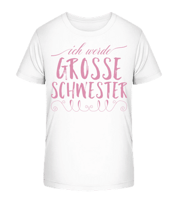 Grosse Schwester - Kinder Bio T-Shirt Stanley Stella 2.0 - Weiß - Vorne