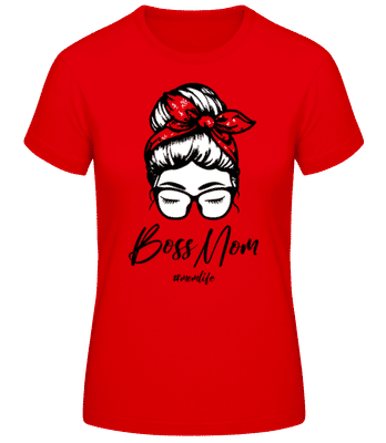 Motiv Boss Mom Momlife - Dámske basic tričko - Červená - Predné