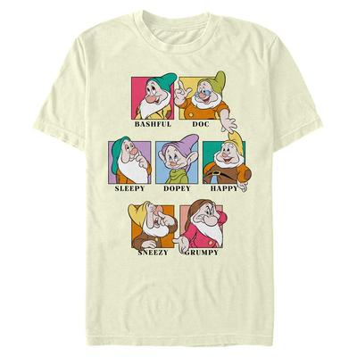 Disney - Snow White - Skupina 7 Dwarfs - Men's T-Shirt - Cream - Front