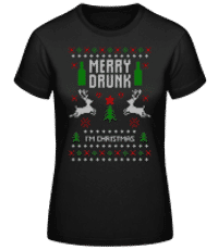 Merry Drunk I Am  Christmas - T-shirt standard Femme - Noir - Devant