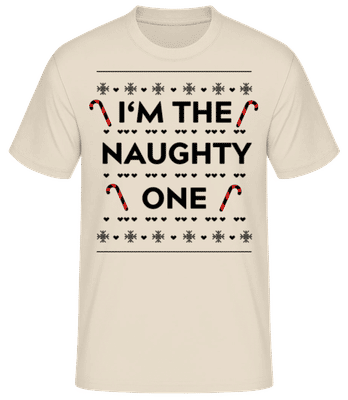 I'm The Naughty One - Men's Basic T-Shirt - Cream - Front