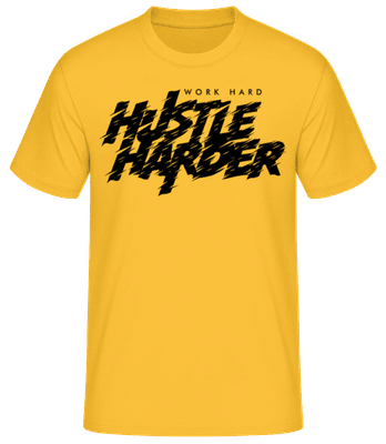 Work Hard Hustle Harder - T-shirt standard Homme - Jaune doré - Devant