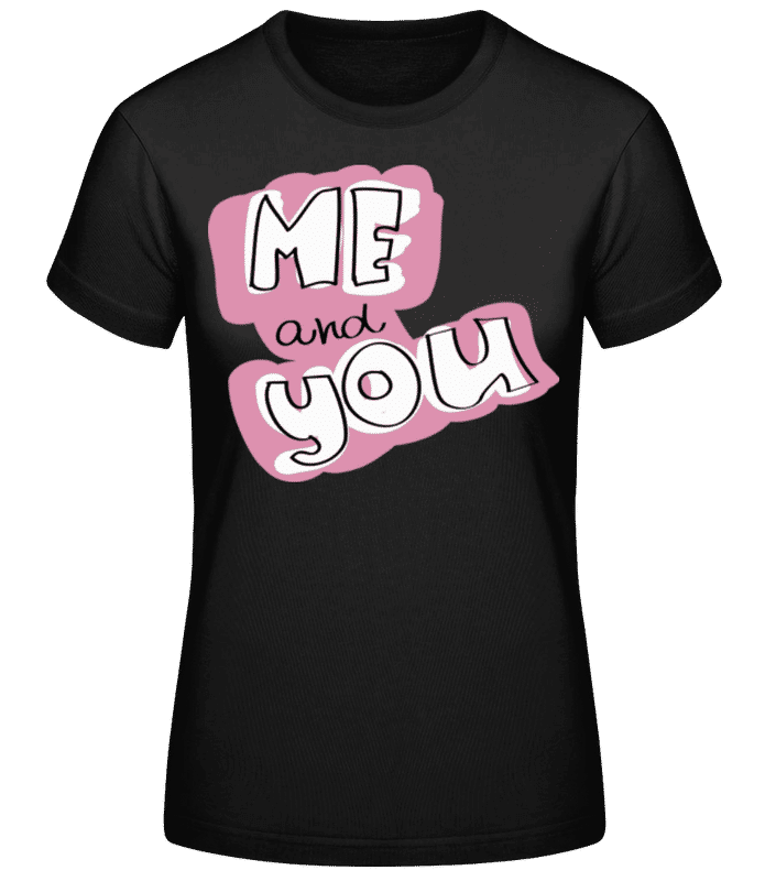 Preview: Me And You Button - Women's Basic T-Shirt - Black - Front