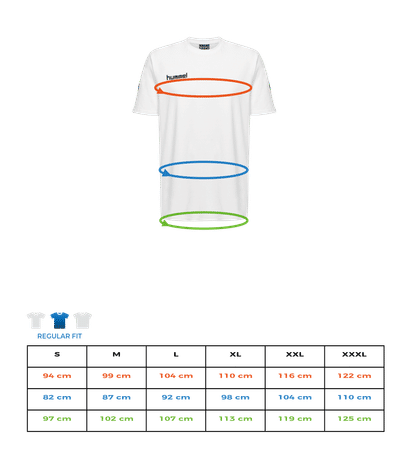 Männer Hummel Go Cotton T-Shirt S/S - Größentabelle