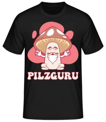 Pilzguru - Männer Basic T-Shirt - Schwarz - Vorne