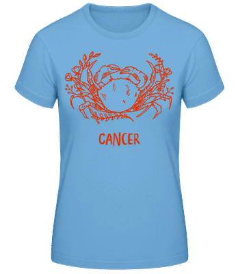 Scribble Style Zodiac Sign Cancer - Dámske basic tričko - Svetlo modrá - Predné