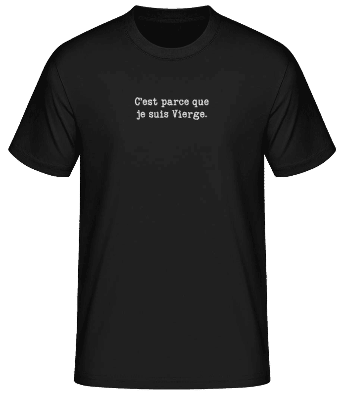 Aperçu: C’est Parce Que Je Suis Vierge - T-shirt standard Homme - Noir - Devant