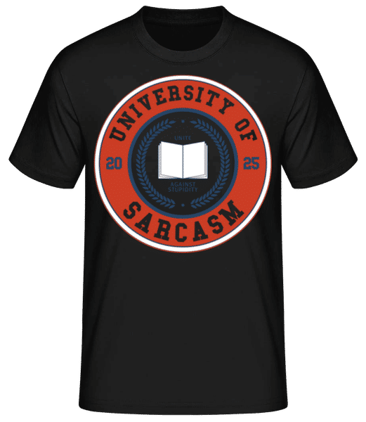 Aperçu: University Of Sarcasm - T-shirt standard Homme - Noir - Devant