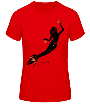 Female Zodiac Sign Pisces - T-shirt standard Femme - Rouge - Devant
