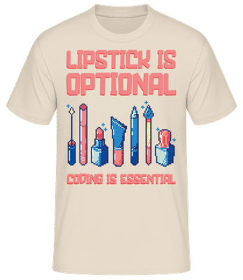 Lipstick Optional Coding Essential - Männer Basic T-Shirt - Creme - Vorne