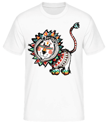 Indiander Löwe - Männer Basic T-Shirt - Weiß - Vorne
