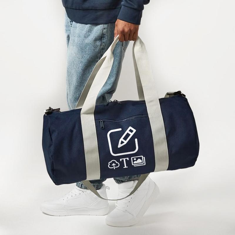 Vorschau: Retro Sporttasche BagBase - Marine / Weiß
