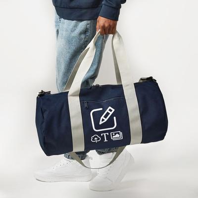 Retro Sporttasche BagBase - Marine / Weiß