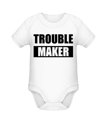 Troublemaker - Baby Bio Strampler - Weiß - Vorne