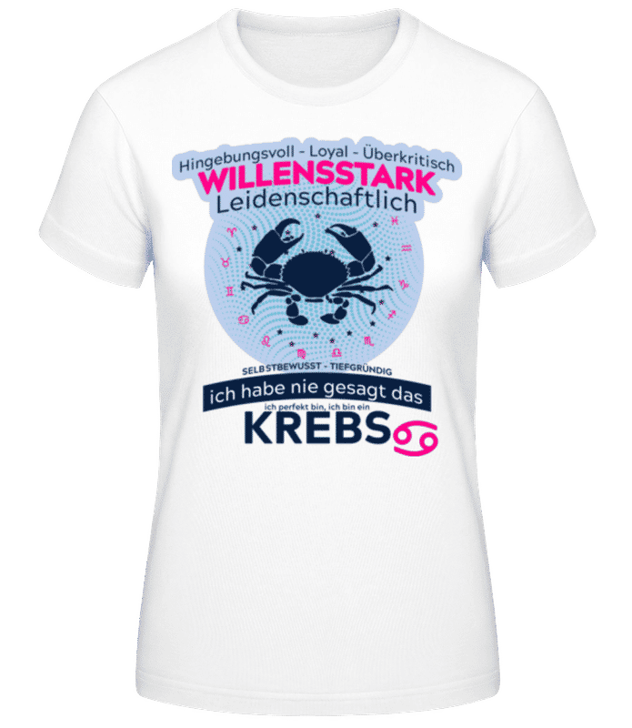 Vorschau: Sternzeichen Krebs Blau - Frauen T-Shirt B&C - Weiß - Vorne