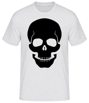 Skull Black - Männer Basic T-Shirt - Grau meliert - Vorne