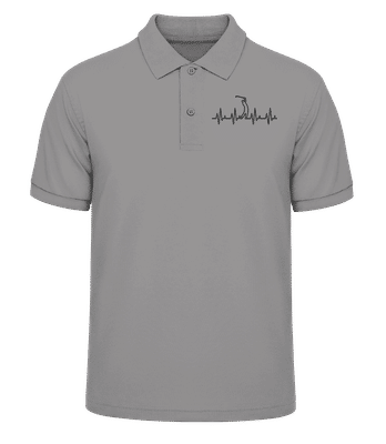 Golf heartbeat - Polo de hombre en piqué fino - Gris moteado - delante