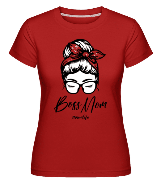 Aperçu: Motiv Boss Mom Momlife - T-shirt Shirtinator femme - Rouge - Devant