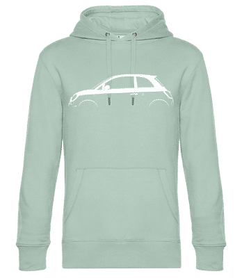 'Fiat 500 Abarth (2008)' Silhouette - Pánska štandardná mikina s kapucňou - Mätová zelená - Predné