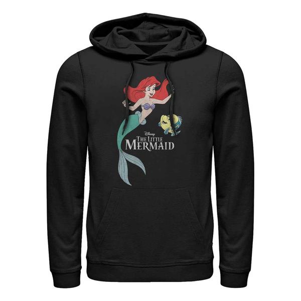 Aperçu: Disney - Ariel La Petite Sirène - Ariel & Flounder Mermaid Friends - Unisex Sweat à capuche - Noir - Devant